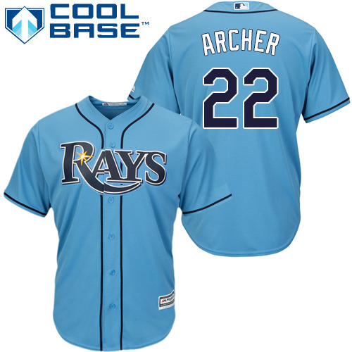 Rays #22 Chris Archer Light Blue New Cool Base Stitched MLB Jersey - Click Image to Close